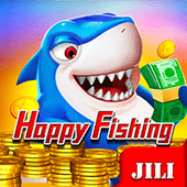 Happy Fishing icon with smiling fish