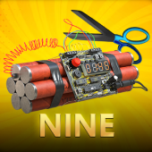 Nine cards icon with number nine
